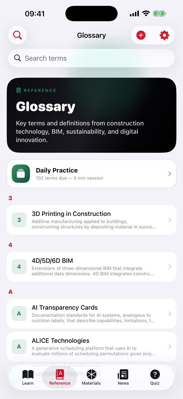 The glossary in CPD for Construction Engineers